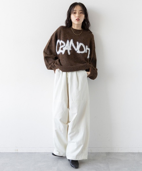 RAGEBLUE（レイジブルー）の「ロゴフェザー/シャギールーズニット（ニット/セーター・レディース・ホワイト/ブラウン/ダークグレー・FREE）」の18枚目の写真