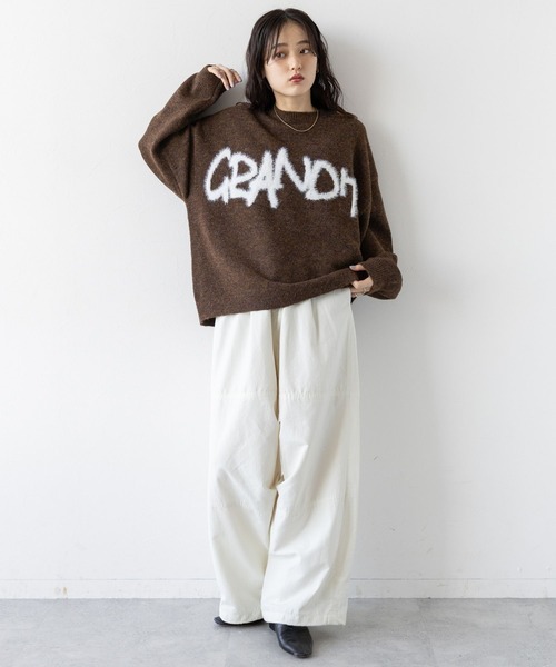 RAGEBLUE（レイジブルー）の「ロゴフェザー/シャギールーズニット（ニット/セーター・レディース・ホワイト/ブラウン/ダークグレー・FREE）」の19枚目の写真