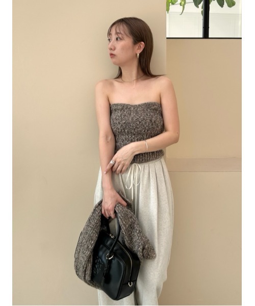 SNIDEL（スナイデル）の「【WEB限定サイズあり】スウェットタックワイドパンツ（スウェットパンツ・レディース・ピンク/オフホワイト/グレー・0/1/00）」の12枚目の写真