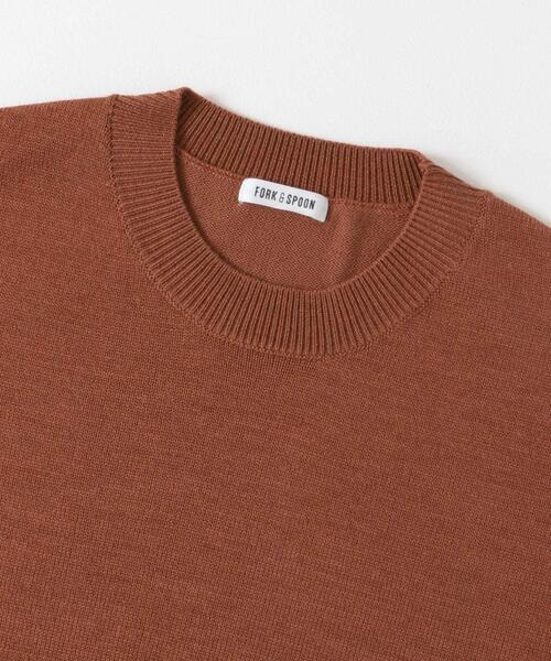 FORK&SPOON（フォークアンドスプーン）の「FORK&SPOON　ウーステッドヤーンクルーネックニット（ニット/セーター・メンズ・オレンジ系その他/ブルー/ブラック/アイボリー・5/4）」の6枚目の写真