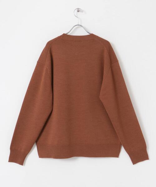 FORK&SPOON（フォークアンドスプーン）の「FORK&SPOON　ウーステッドヤーンクルーネックニット（ニット/セーター・メンズ・オレンジ系その他/ブルー/ブラック/アイボリー・5/4）」の7枚目の写真