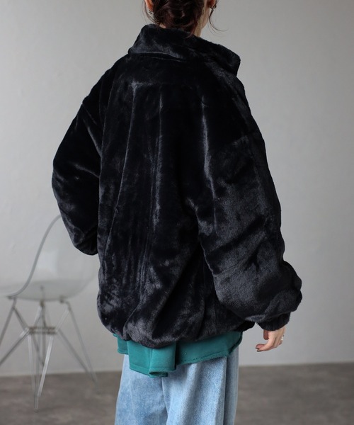 Fizz(フィズ)の「【Fizz/フィズ】 フェイクファー スタンドカラーブルゾン(ブルゾン・レディース・モカ/グレイッシュベージュ/ブラック/アイボリー・M)」の17枚目の写真