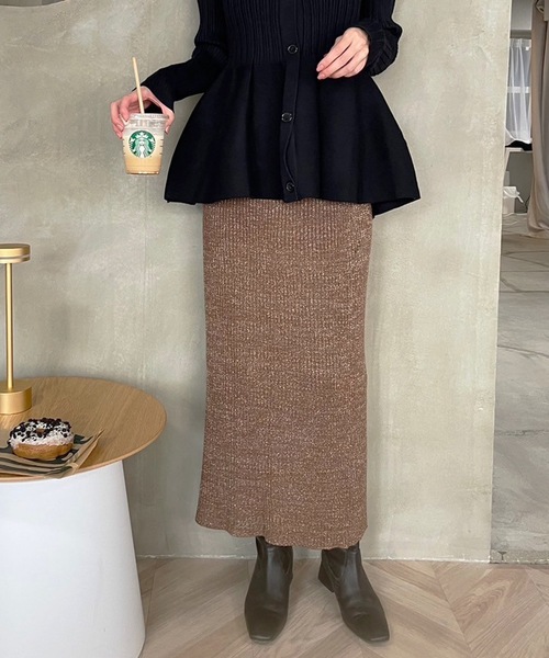 ラメニットナロースカート（スカート）｜Amy（アミィー）