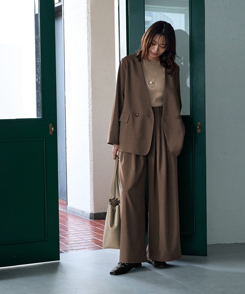 STYLE DELI（スタイルデリ）の「軽量ノーカラージャケット（ノーカラージャケット・レディース・ネイビー/ブラック/ブラウン系その他・FREE）」の21枚目の写真