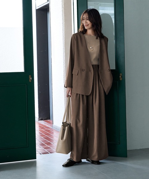 STYLE DELI（スタイルデリ）の「軽量ノーカラージャケット（ノーカラージャケット・レディース・ネイビー/ブラック/ブラウン系その他・FREE）」の11枚目の写真
