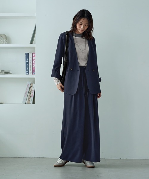 STYLE DELI（スタイルデリ）の「軽量ノーカラージャケット（ノーカラージャケット・レディース・ネイビー/ブラック/ブラウン系その他・FREE）」の12枚目の写真