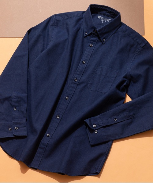 Blue Standard （ブルースタンダード）の「【BLUE STANDARD/ブルースタンダード】レギュラーフィット 楽ケア オックス ボタンダウンシャツ イージーケア ピンポイント防汚加工 時短シャツ（シャツ/ブラウス・メンズ・ネイビー/スミクロ/ホワイト・X-LARGE/LARGE/MEDIUM/SMALL）」の3枚目の写真