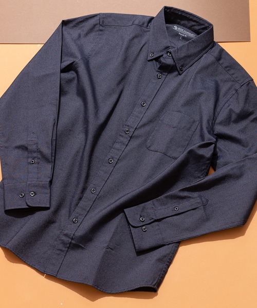 Blue Standard （ブルースタンダード）の「【BLUE STANDARD/ブルースタンダード】レギュラーフィット 楽ケア オックス ボタンダウンシャツ イージーケア ピンポイント防汚加工 時短シャツ（シャツ/ブラウス・メンズ・ネイビー/スミクロ/ホワイト・X-LARGE/LARGE/MEDIUM/SMALL）」の2枚目の写真