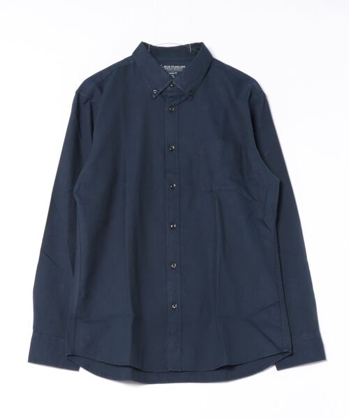 Blue Standard （ブルースタンダード）の「【BLUE STANDARD/ブルースタンダード】レギュラーフィット 楽ケア オックス ボタンダウンシャツ イージーケア ピンポイント防汚加工 時短シャツ（シャツ/ブラウス・メンズ・ネイビー/スミクロ/ホワイト・X-LARGE/LARGE/MEDIUM/SMALL）」の10枚目の写真