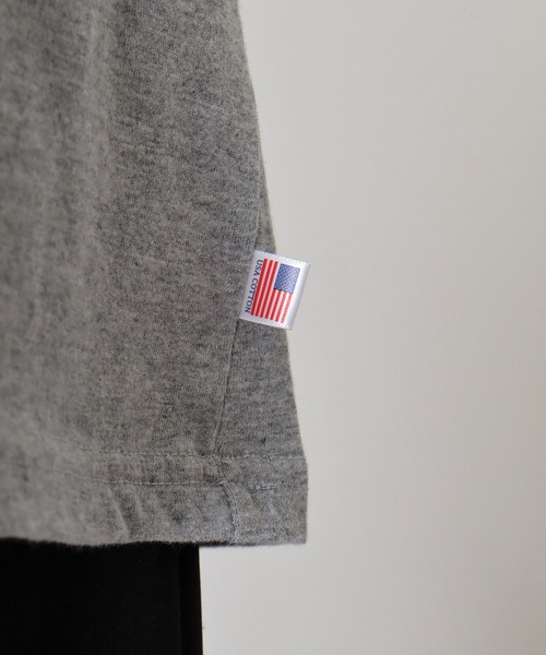 spiritoso(スピリトーゾ)の「spiritoso USAコットンロング丈クルーネックロンT(Tシャツ/カットソー・レディース・ブラック/カーキ/杢グレー/オフホワイト・F)」の14枚目の写真