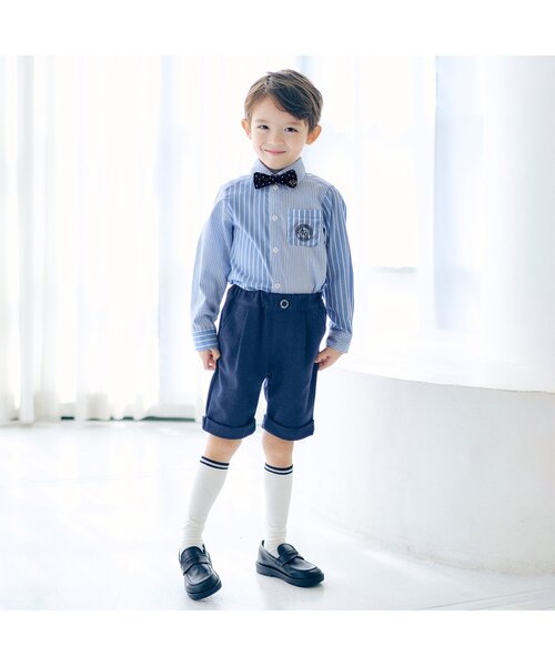 apres les cours（アプレレクール）の「フォーマルシャツ（シャツ/ブラウス・キッズ・ストライプ/オフホワイト・90/100/110/120/130）」の17枚目の写真