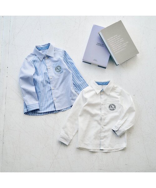 apres les cours（アプレレクール）の「フォーマルシャツ（シャツ/ブラウス・キッズ・ストライプ/オフホワイト・90/100/110/120/130）」の21枚目の写真