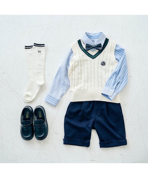 apres les cours（アプレレクール）の「フォーマルシャツ（シャツ/ブラウス・キッズ・ストライプ/オフホワイト・90/100/110/120/130）」の22枚目の写真