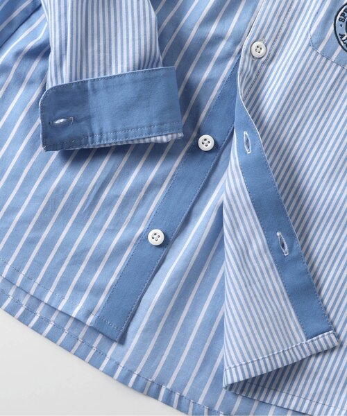 apres les cours（アプレレクール）の「フォーマルシャツ（シャツ/ブラウス・キッズ・ストライプ/オフホワイト・90/100/110/120/130）」の3枚目の写真