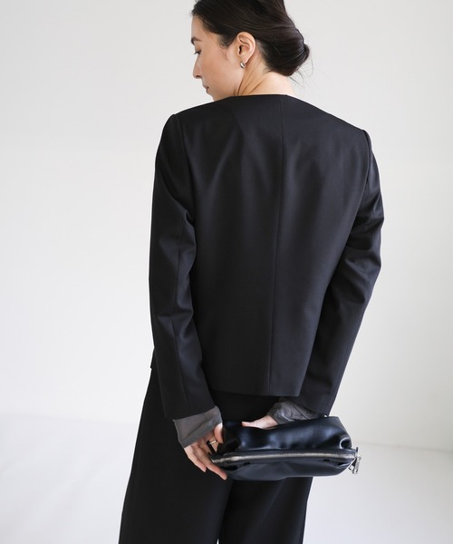 select MOCA（セレクトモカ）の「【セレモニー】レイヤードノーカラージャケット（ノーカラージャケット・レディース・ベージュ/ブラック・FREE）」の13枚目の写真