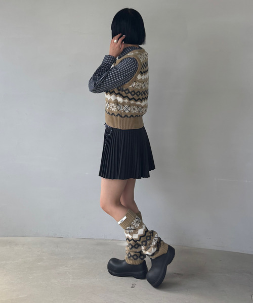 フェアアイル柄 ショートニットベスト FD24S380【Fano Studios