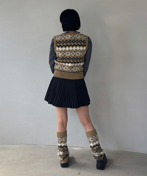 フェアアイル柄 ショートニットベスト FD24S380【Fano Studios