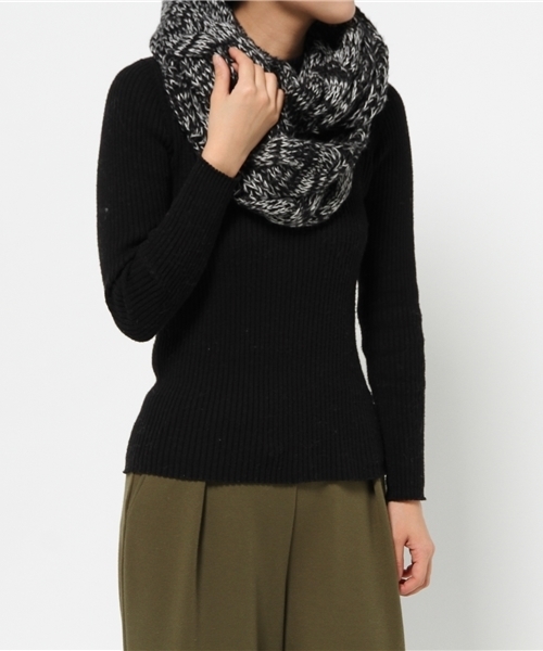 VENCEEXCHANGE（ヴァンスエクスチェンジ）の「ミックス調スヌード                    （ストール/ショール・メンズ・ネイビー/コーラル/ブラック・FREE）」の6枚目の写真