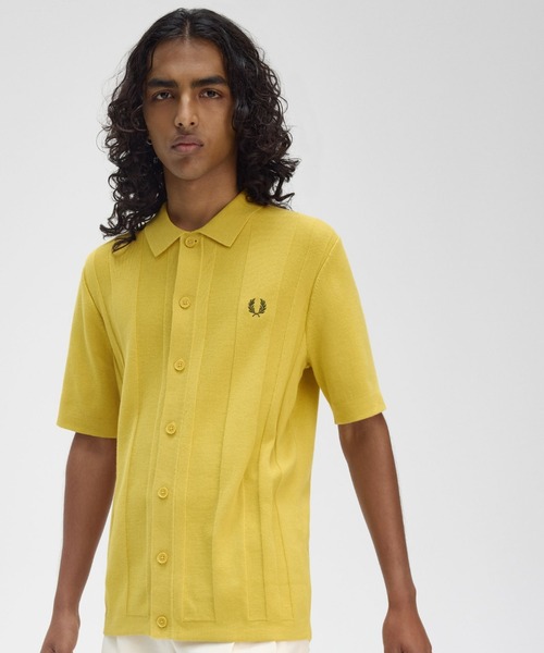 FRED PERRY ティップライン ボタンスルーリブポロシャツ　ピンク FRED PERRY（フレッドペリー）の「[FRED PERRY/フレッドペリー