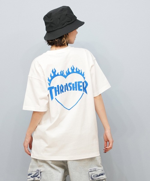 THRASHER(スラッシャー)の「THRASHER/スラッシャー バーニングハートTシャツ 252TH2ST030(Tシャツ/カットソー・レディース・ブラック×レッド/ホワイト×レッド/ブラック×ブルー/ブラック×グリーン/ホワイト×グリーン/ホワイト×ブルー・L/M/XL)」の19枚目の写真