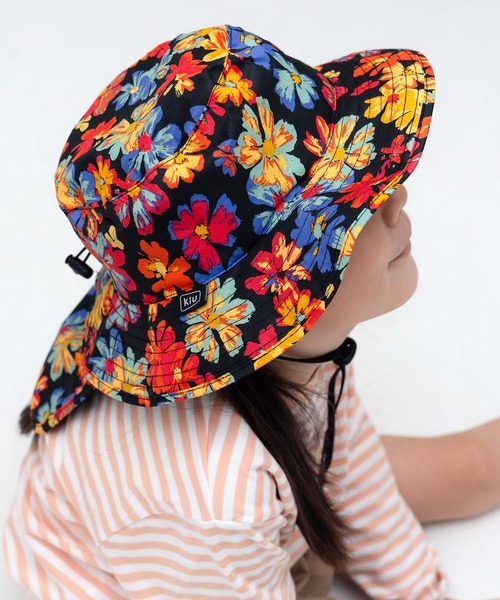 KiU（キウ）の「紫外線防止キッズサンシェードUVハット（ハット・キッズ・ブラック/ブルー系その他/タイガーカモ/ネイビー系/ピンク系その他/カーキ/レオパード/ブルー系その他2/ブラック系その他/パープル系その他/ベージュ系その他・FREE）」の9枚目の写真