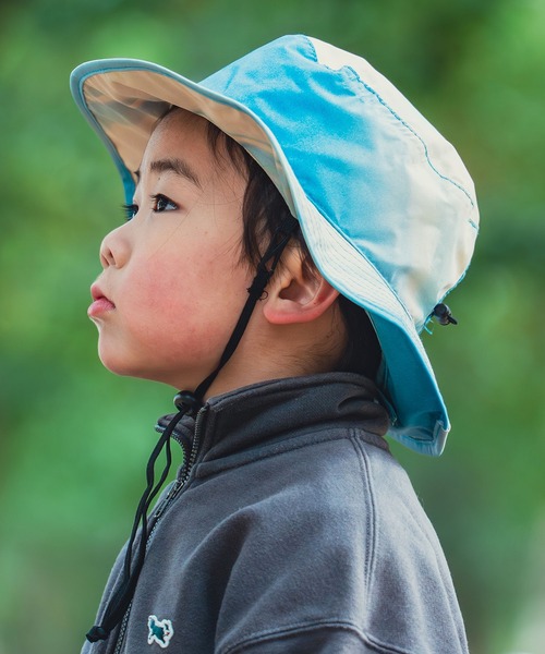 KiU（キウ）の「紫外線防止キッズサンシェードUVハット（ハット・キッズ・ブラック/ブルー系その他/タイガーカモ/ネイビー系/ピンク系その他/カーキ/レオパード/ブルー系その他2/ブラック系その他/パープル系その他/ベージュ系その他・FREE）」の6枚目の写真