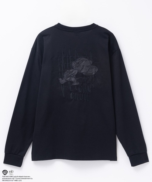 Tom&Jerry(トムアンドジェリー)の「TOM&JERRY バックサテン刺繍長袖T(Tシャツ/カットソー・メンズ・ホワイト系1/ブラック系・M/L/XL)」の6枚目の写真