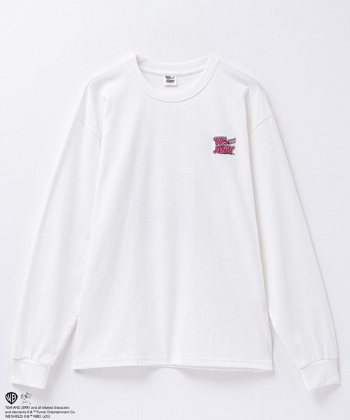 Tom&Jerry(トムアンドジェリー)の「TOM&JERRY バックサテン刺繍長袖T(Tシャツ/カットソー・メンズ・ホワイト系1/ブラック系・M/L/XL)」の9枚目の写真