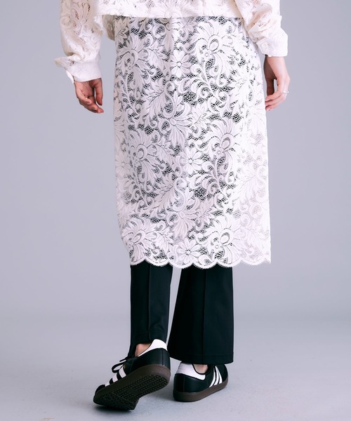 NOISE MAKER（ノイズメーカー）の「レーススカートレイヤードパンツ【MADE IN JAPAN】（その他パンツ・レディース・ホワイト/ブラック・36/38）」の6枚目の写真