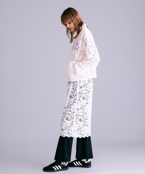 NOISE MAKER（ノイズメーカー）の「レーススカートレイヤードパンツ【MADE IN JAPAN】（その他パンツ・レディース・ホワイト/ブラック・36/38）」の5枚目の写真