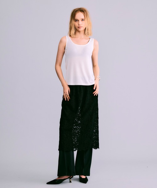 NOISE MAKER（ノイズメーカー）の「レーススカートレイヤードパンツ【MADE IN JAPAN】（その他パンツ・レディース・ホワイト/ブラック・36/38）」の10枚目の写真