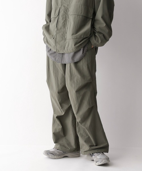 セール】ナイロンバギースノーワイドパンツ【セットアップ可】（カーゴ