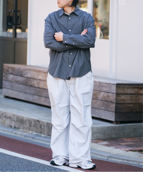 RAGEBLUE（レイジブルー）の「ナイロンバギースノーワイドパンツ【セットアップ可】（カーゴパンツ・メンズ・ライトグレー/ブラック/グリーン・SMALL/MEDIUM/LARGE）」の7枚目の写真