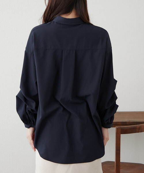 Remind me and forever（リマインドミーアンドフォーエバー）の「いろいろボタン、段々袖タケノコタックブラウス（シャツ/ブラウス・レディース・ネイビー/サックスブルー/オフホワイト/グレイッシュベージュ/ミント・FREE）」の22枚目の写真