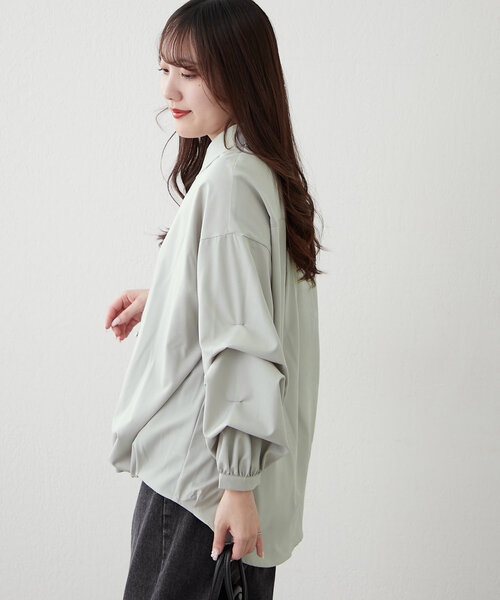 Remind me and forever（リマインドミーアンドフォーエバー）の「いろいろボタン、段々袖タケノコタックブラウス（シャツ/ブラウス・レディース・ネイビー/サックスブルー/オフホワイト/グレイッシュベージュ/ミント・FREE）」の18枚目の写真