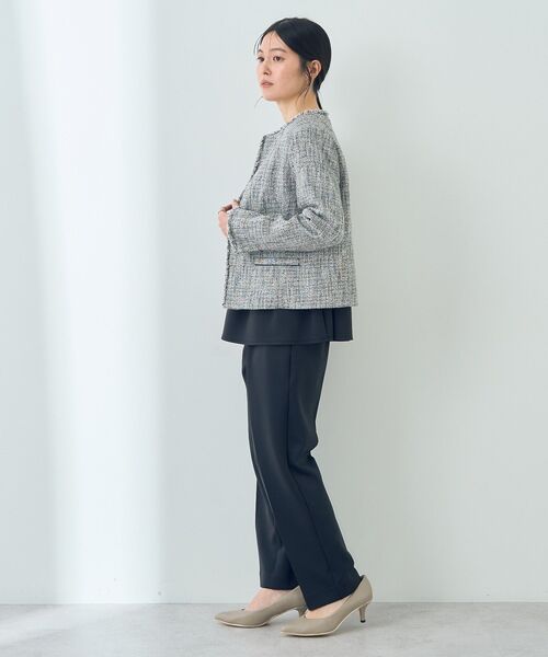 YECCA VECCA（イェッカヴェッカ）の「ツイードジャケット（ノーカラージャケット・レディース・ネイビー/その他6・L/M）」の14枚目の写真