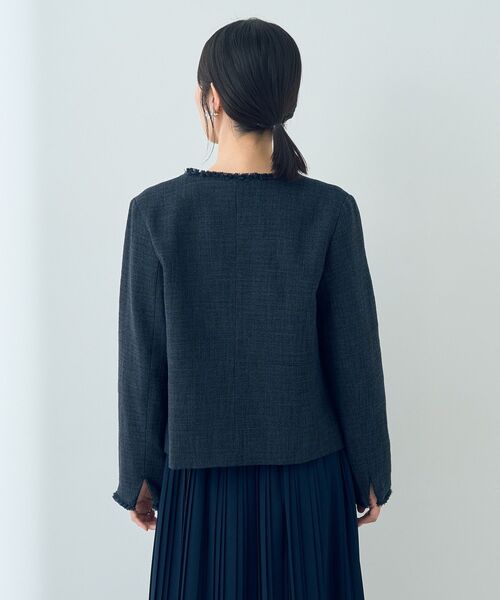 YECCA VECCA（イェッカヴェッカ）の「ツイードジャケット（ノーカラージャケット・レディース・ネイビー/その他6・L/M）」の21枚目の写真