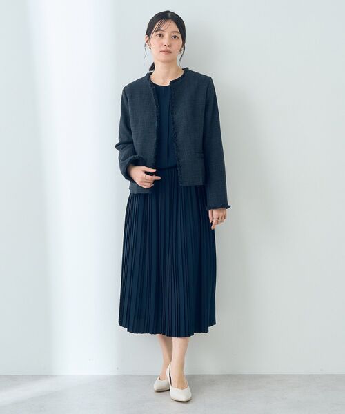 YECCA VECCA（イェッカヴェッカ）の「ツイードジャケット（ノーカラージャケット・レディース・ネイビー/その他6・L/M）」の20枚目の写真
