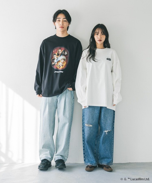 LOWRYS FARM(ローリーズファーム)の「【STAR WARS】ロンT 291002(Tシャツ/カットソー・メンズ・グレー/オフホワイト/ブラック・LARGE/MEDIUM)」の4枚目の写真