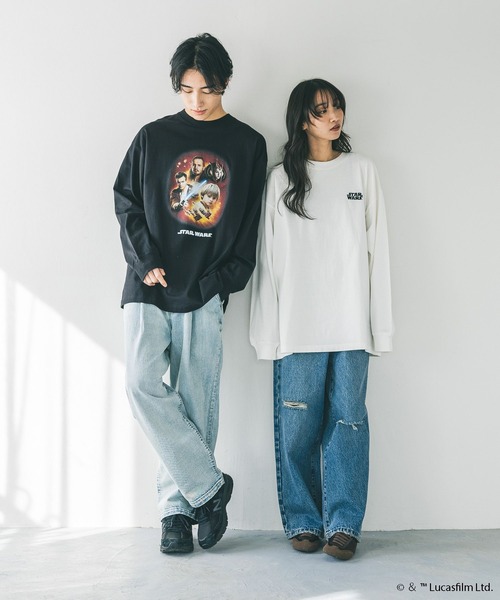 LOWRYS FARM(ローリーズファーム)の「【STAR WARS】ロンT 291002(Tシャツ/カットソー・メンズ・グレー/オフホワイト/ブラック・LARGE/MEDIUM)」の5枚目の写真