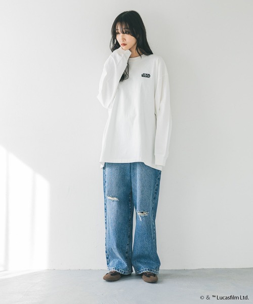 LOWRYS FARM(ローリーズファーム)の「【STAR WARS】ロンT 291002(Tシャツ/カットソー・メンズ・グレー/オフホワイト/ブラック・LARGE/MEDIUM)」の9枚目の写真