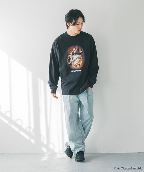 LOWRYS FARM(ローリーズファーム)の「【STAR WARS】ロンT 291002(Tシャツ/カットソー・メンズ・グレー/オフホワイト/ブラック・LARGE/MEDIUM)」の17枚目の写真