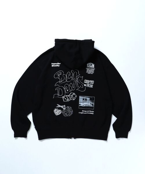 BEN DAVIS（ベンデイビス）の「【BEN DAVIS（ベンデイビス）】ROUGH IDEAS ZIP HOODIE /  ジップパーカー ワイドシルエット フーディ 裏毛（パーカー・メンズ・ブラック/アッシュグレー/ダークブラウン・MEDIUM/LARGE/X-LARGE）」の10枚目の写真