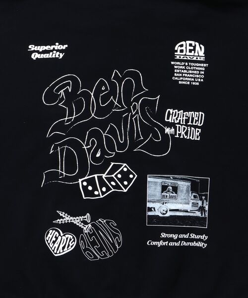 BEN DAVIS（ベンデイビス）の「【BEN DAVIS（ベンデイビス）】ROUGH IDEAS ZIP HOODIE /  ジップパーカー ワイドシルエット フーディ 裏毛（パーカー・メンズ・ブラック/アッシュグレー/ダークブラウン・MEDIUM/LARGE/X-LARGE）」の11枚目の写真
