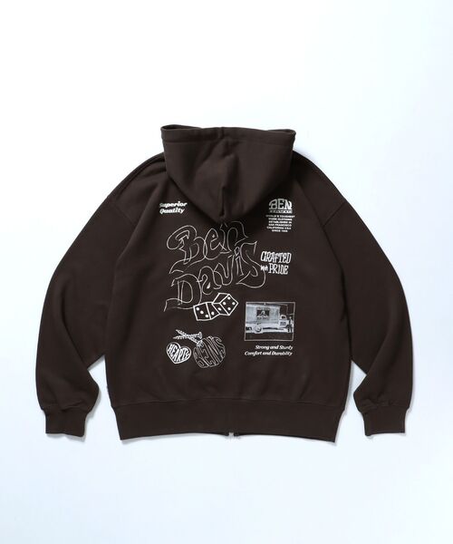 BEN DAVIS（ベンデイビス）の「【BEN DAVIS（ベンデイビス）】ROUGH IDEAS ZIP HOODIE /  ジップパーカー ワイドシルエット フーディ 裏毛（パーカー・メンズ・ブラック/アッシュグレー/ダークブラウン・MEDIUM/LARGE/X-LARGE）」の18枚目の写真