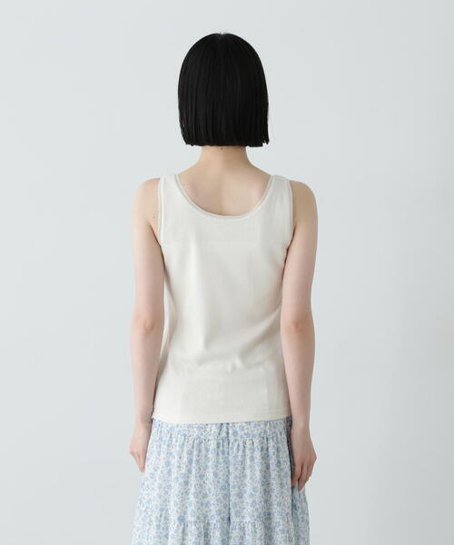 N.(N. Natural Beauty Basic)(エヌエヌナチュラルビューティーベーシック)の「シアートリムタンクトップ(タンクトップ・レディース・ベージュ/ブラック/オフホワイト・MEDIUM)」の22枚目の写真