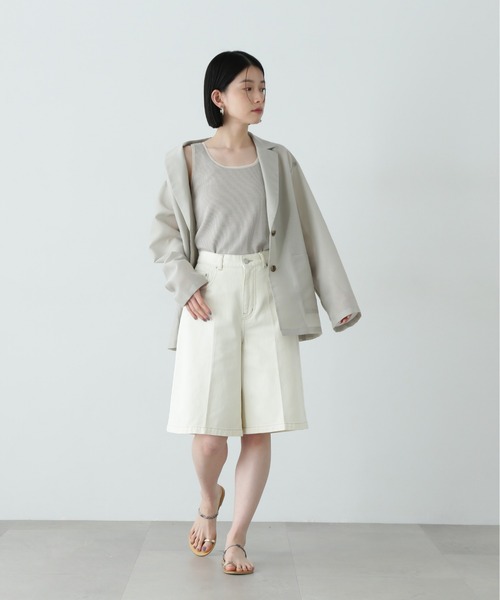 N.(N. Natural Beauty Basic)(エヌエヌナチュラルビューティーベーシック)の「シアートリムタンクトップ(タンクトップ・レディース・ベージュ/ブラック/オフホワイト・MEDIUM)」の16枚目の写真