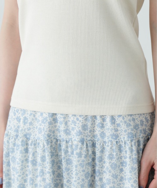 N.(N. Natural Beauty Basic)(エヌエヌナチュラルビューティーベーシック)の「シアートリムタンクトップ(タンクトップ・レディース・ベージュ/ブラック/オフホワイト・MEDIUM)」の8枚目の写真