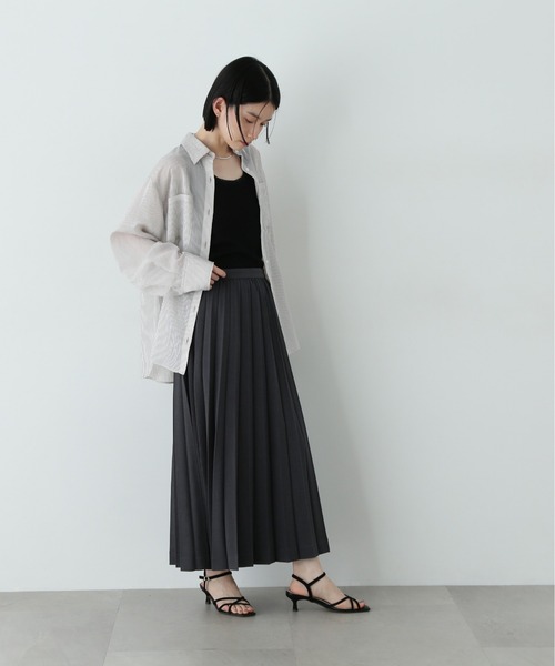 N.(N. Natural Beauty Basic)(エヌエヌナチュラルビューティーベーシック)の「シアートリムタンクトップ(タンクトップ・レディース・ベージュ/ブラック/オフホワイト・MEDIUM)」の13枚目の写真