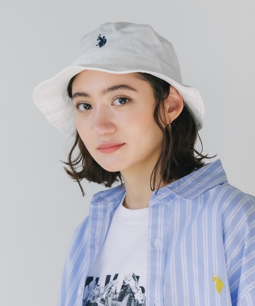 U.S. POLO ASSN.（ユーエスポロアッスン）の「U.S. POLO ASSN./ユーエスポロアッスン ツイルバケットハット（ハット・メンズ・ベージュ/ブラック/オフホワイト/ネイビー/ブルーグレー/カーキ・FREE）」の2枚目の写真